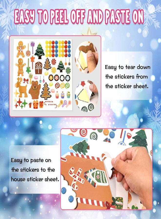VABAMNA Christmas Party Favor for Kids - 30 Sheets Make a Gingerbread House DIY Craft Stickers Scenes for Xmas Holiday Activity Party Game Supplies, 15 Sets - Image 4